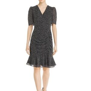 Adrianna Papell Darling Dot Shirred Dress Size 8 NWT!